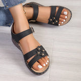 Breakj 2024 Retro Summer Anti-Slip-Soled Sandals Women's Line Glued Slopes And Flower