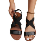 Breakj Size Sandals Women's Flat Shoes Spring / Summer 2024 New Shoes Roman Shoes Beach Shoes One Word Women's