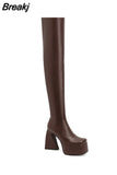 High Heeled Women Over The Knee High Boots Brand Design 2023 Winter Fashion Sexy Elegant Walking Comfy Women