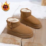 Breakj Bottom Snow Boots Women 2024 New Winter Add Velvet Versatile Warm Short Tube Casual Cotton Shoes Ankle Boots