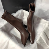 Breakj New High-Hees Temperament Thin Boots Fine And Simple Elastic Boots Korean Version Of The Short Boots