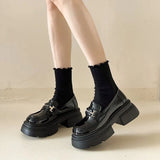Shoes Women's 2024 New Autumn Thick-Soled Vintage Shoes With British Style Small Leather Shoes Black Shoes Jk Single