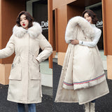 -30 Degrees Women Jacket Long Parkas Female Coat Winter Warm Removable Fur Lining Hooded Winter Jacket Women