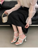 Breakj The Summer Of 2025, The New French High-Heeled Women's Head With A Word Of Sandals With High-End Fine