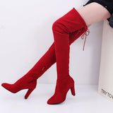 And Winter New Size Over-The-Knee Boots High-Heel Round Head Frosted Long Boots Side Zipper Women's Shoes Spot Size 43