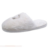 And Winter New Plush Slippers Women's Flat Crown Baotou Cotton Slippers Leisure Warm Soft-Soled Home