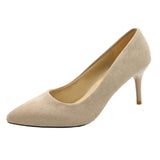 Solid Color Office High Heels Pumps Women Shoes New Spring Autumn Shoes Fashion Pointed Shallow Casual Ladies