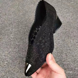 Summer Sandals Diamond Gold Sheet Single Shoes Women's Grid Hollowed-Out Lace High-Heeled Sandals 35-43 From