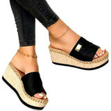 2024 Summer Women's Fish Mouth Cloth Cover Fashion Sandals And Slippers Heeled Women's