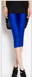 Summer Fluorescent Shiny Leggings Women Spandex Shinny Pant Elasticity Casual Trousers High Waist