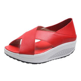 Back Strap Slip-on PU Women Open Toe Wedges Shoes for Women Platform Sandals Womens Sandal Heels Sandles Shoes Zapatos