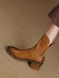Breakj `Chelsea Boots Autumn Coarse And Brown Short Boots Lady British Handsome Martin Boots Boots