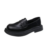 2023 New Flat One Foot Pedal Happy Shoes British Wind Small Leather Shoes Female Cute Retro Jk Women's