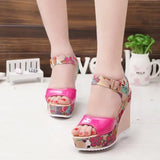 2020 Fashion INS Hot Lace Leisure Women Wedges Heeled Women Shoes Summer Sandals Party Platform High Heels Shoes