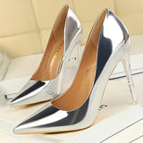 Shoes Woman Pumps Patent Leather High Heels Shoes Women Basic Pump Wedding Shoes Female Stiletto Women Heel Plus Size