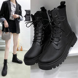 Boots Girl English Style 2023 Fall New Boots Handsome Locomotive Boots Thick-Soled Short