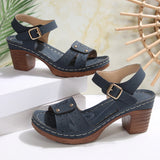 Breakj Retro Casual Roman Style Round-Headed Women's Shoes New Hollow Breathable Flat Buckle