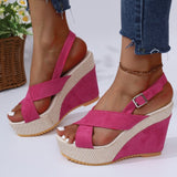Breakj Platform Heel Sandals 2024 Size Denim Cross Buckle