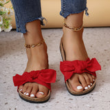 Breakj Bow Flat Slippers Women Wear New Summer Simple Casual Beach