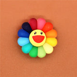 sale 1pc Resin Shoe Charms Cute Smiley Rainbow Flower Shoe Accessories Shoe Buckle Decorations fit Croc JIBZ Kids