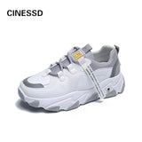 Chunky Sneakers Vulcanized Mesh Lace Up Shoes Female Comfortbale Flat Woman Platform Ladies Fashion Casual