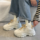 Breakj Dad Shoes Women's Small White Shoes 2025 Spring And Summer New Thick-Soled High-Fashion Women's Shoes Net Red Trend Casual