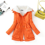 New Autumn Winter Women Cotton Coats Medium Long Wadded Slim Jacket Thermal Warm Parkas Casual Quilt
