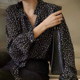 puff sleeve casual loose Floral chiffon blouse shirt women female blouse shirt spring summer women oversize Blouse