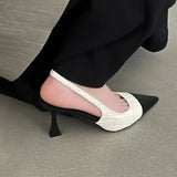Fragrant Wind French Pointed High Heels Women's Summer 2024, The New Color Wear Temperament Fashion Baotou