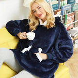 Blanket Men Women Giant Oversize Hoodie Sweatshirt Sweat Hooded Winter Bathrobe Blanket Sherpa Fleece