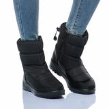 Boots Women Plush Warm Ankle Boots Women WaterProof Snow Female Shoes Zipper Casual Flats Botas De