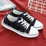 Skate Vulcanzie Shoes Canvas Breathable Lace Up Black White Yellow Flat Platform Rubber Sole Sport Tenis Women'S