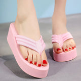 High Heel Women's Summer Flip-flops Women Wear Fashion High-heeled Platform Sandals Women's Seaside Non-slip