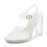 Breakj New Korean Version Of The Runway Show Model Shoes Flat Heel Sexy Black Waterproof Table 11CM High Heel Sandal Female
