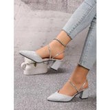 Breakj Sandals 2025 Summer New Temperament Niche Tip Mid-Bag Small High Heel One-Shoe Two Women's