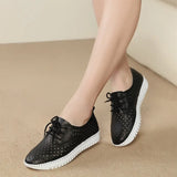 Sneakers 2021 Summer Sandals Soft Soled Ladies Flat Shoes Lace up Hollow out Breathable Casual Female Walking Shoes