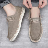 Men Plus Size Casual Denim Canvas Shoes Flat Vulcanize Shoes Fashion British Designer Breathable Light Men Sneakers