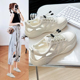 Breakj Breathable Small White Shoes Female Mesh Face 2024 Summer New Korean Version Student Board Shoes Female Platform Mesh Shoes Female HY