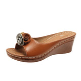 Breakj Flower Sandals Platform Platform Platform With Low Women's Slippers Wise Large Size