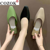 Fashion Pointed Toe Mules Women Summer Slippers Candy Color Flats Slip-on Holiday Ladies Sandals Slides PU Women