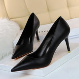 Breakj Korean Version Of Fashion Simple Women's Shoes Show Thin High Heels Fine Heel Super High Heel Shallow Mouth