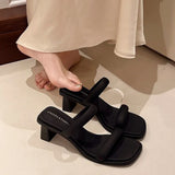 Breakj And Word With Small Cool Slippers Wearing Women 2025 Summer New French Fashion Temperament High-Heezy