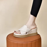 Heel Slippers Women Wear 2024 Summer New Open Toe Cross Waterproof Table Thick Bottom Cool
