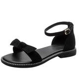 Women's Female Mother Ladies Suede Sandals Flats Platform Shoes Summer Cool Beach Outside Bow Knot Round