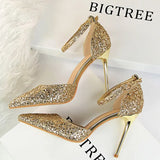 Shoes Sexy High Heels Women Pumps Sparkle Sequins Stiletto Heels 10 Cm Party Shoes Women Heels Summer Women Sandals