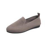 Flat Bottom Flying Weaving Shallow Mouth Single Shoes Women Soft Sole Light Hollow One Foot Pedal Lazy