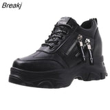 Women Shoes 2023 New Fashion Dad Shoes Spring Female Casual Sneakers Wedge High Heel Beige/White Sneakers