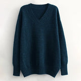 Women Autumn Winter Solid Knitted Sweater Casual V Neck Batwing Long Sleeve Pullover Jumpers Female Cashmere