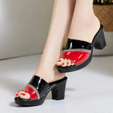 Women Slipper's 2021 Ladies Summer Slippers Genuine Leather Shoes Women High Heels Fashion Rhinestone Summer Shoes