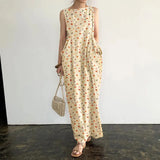 Oversized Casual ZANZEA Loose Vestido Maxi Long Robe Femme 2022 Summer Sleeveless Beach Sundress Bohemian Printed Women